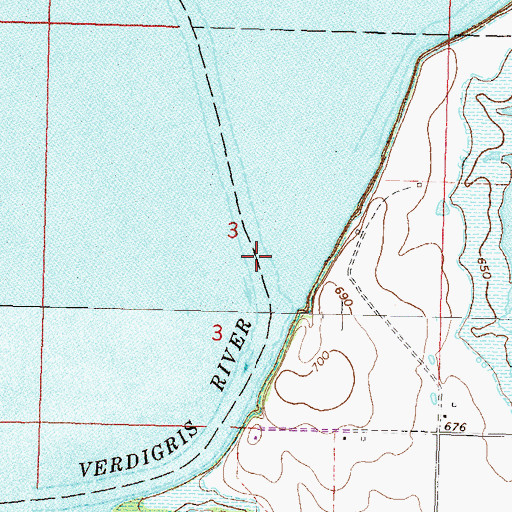 Topographic Map of Spencer Creek, OK