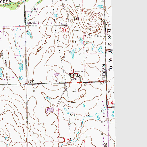 Topographic Map of Sperry Rest Haven Cemetery, OK