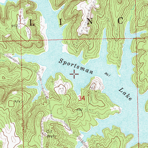 Topographic Map of Sportsman Lake, OK