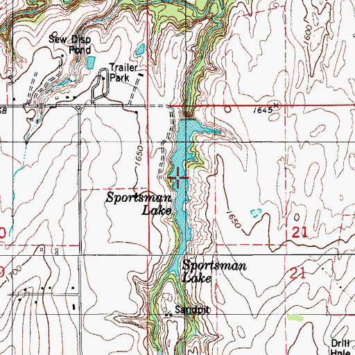 Topographic Map of Sportsman Lake, OK