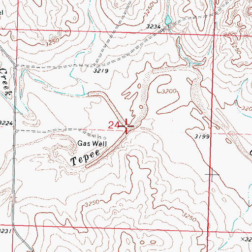 Topographic Map of Spring Aroa Creek, OK