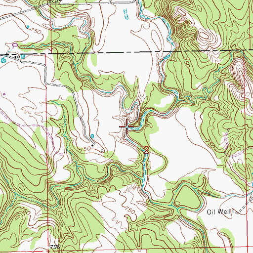 Topographic Map of Spring Branch, OK