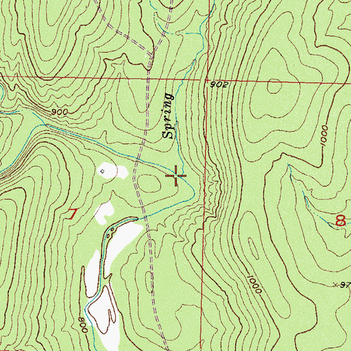Topographic Map of Spring Branch, OK