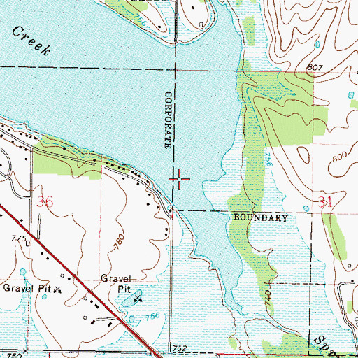 Topographic Map of Spring Branch, OK