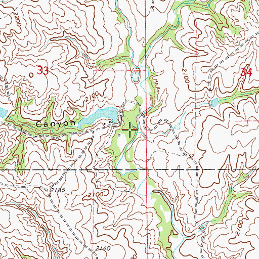 Topographic Map of Spring Canyon, OK