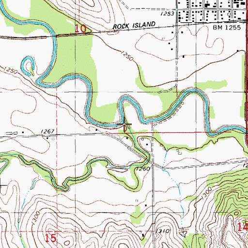 Topographic Map of Spring Creek, OK