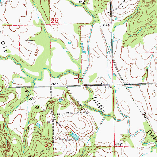 Topographic Map of Spring Creek, OK