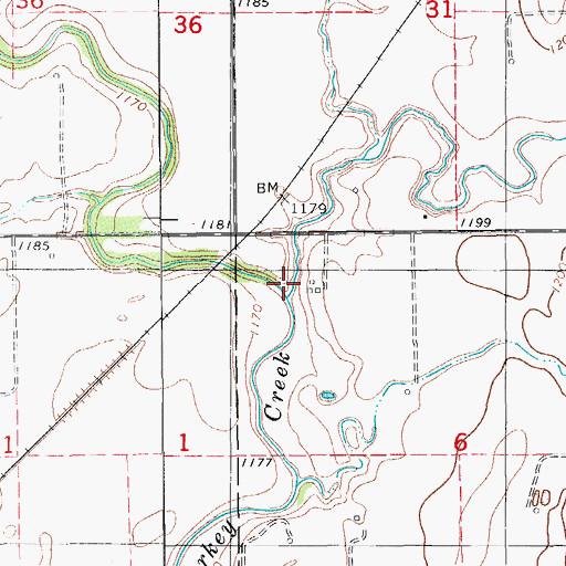 Topographic Map of Spring Creek, OK