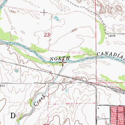 Topographic Map of Spring Creek, OK