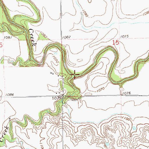 Topographic Map of Spring Creek, OK