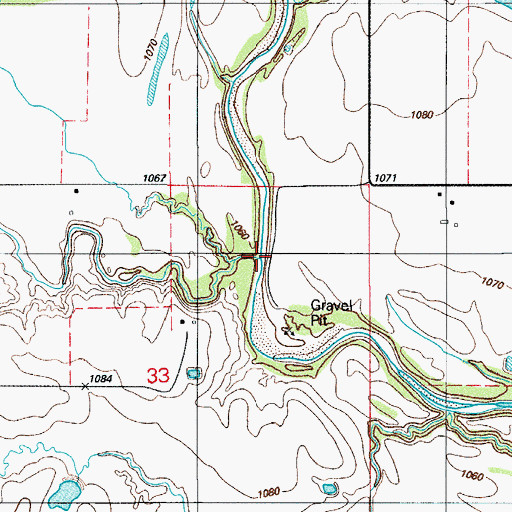 Topographic Map of Spring Creek, OK