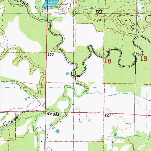 Topographic Map of Spring Creek, OK