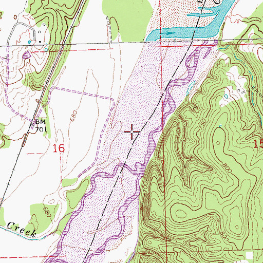 Topographic Map of Spring Creek, OK