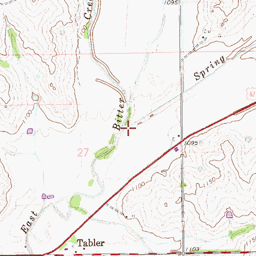 Topographic Map of Spring Creek, OK