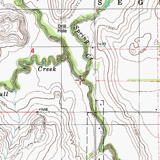 Topographic Map of Spring Creek, OK