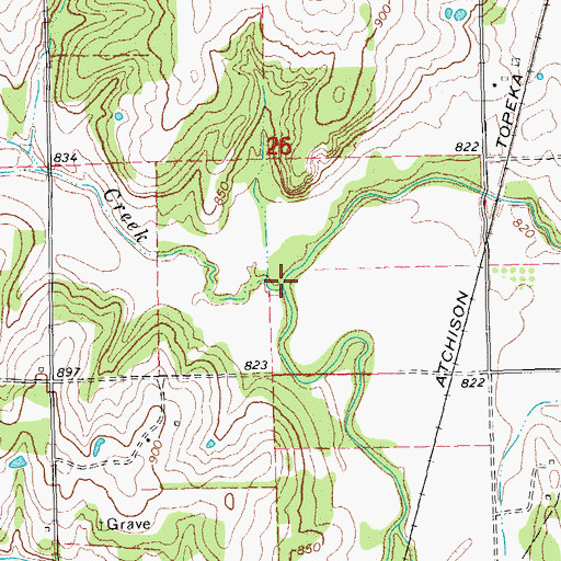 Topographic Map of Spring Creek, OK