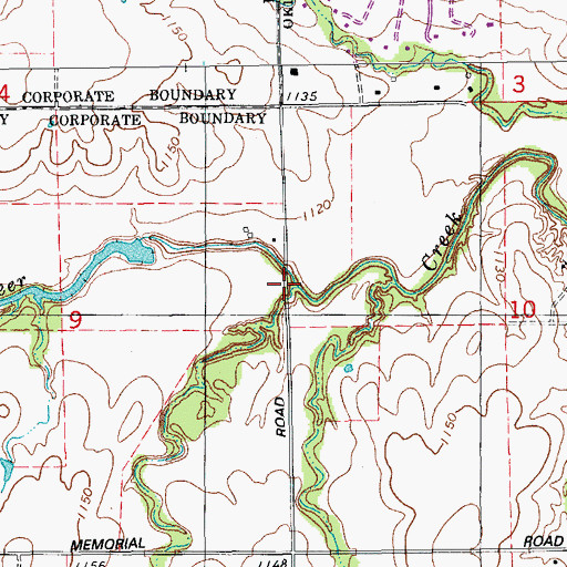 Topographic Map of Spring Creek, OK