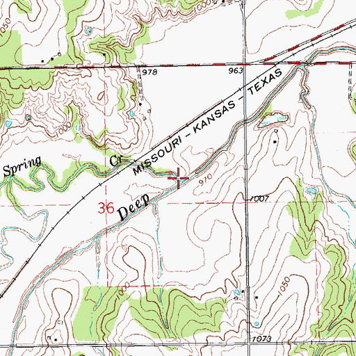 Topographic Map of Spring Creek, OK