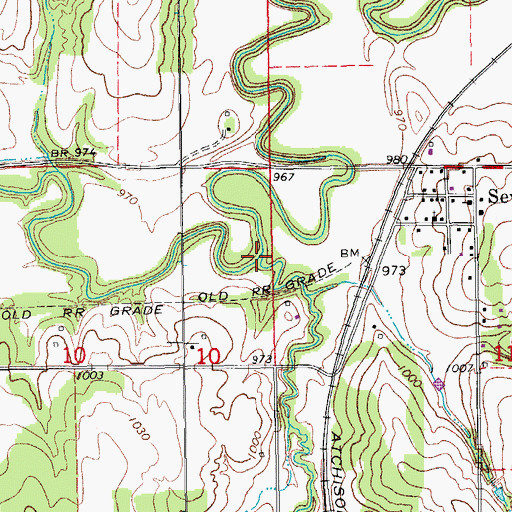 Topographic Map of Spring Creek, OK