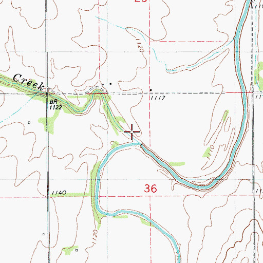 Topographic Map of Spring Creek, OK