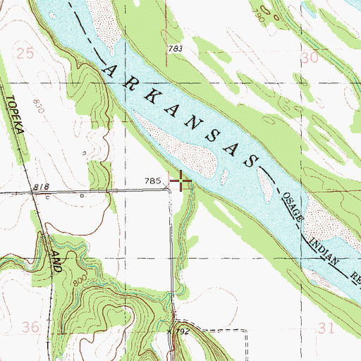 Topographic Map of Spring Creek, OK