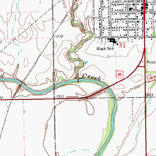 Topographic Map of Spring Creek, OK