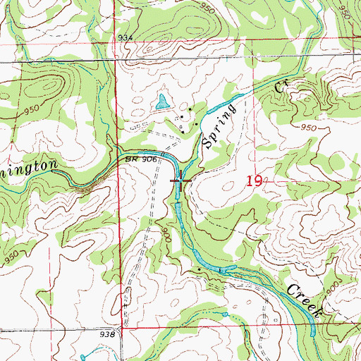 Topographic Map of Spring Creek, OK