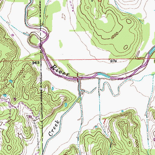Topographic Map of Spring Creek, OK
