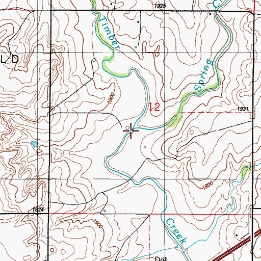 Topographic Map of Spring Creek, OK