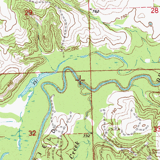 Topographic Map of Spring Creek, OK