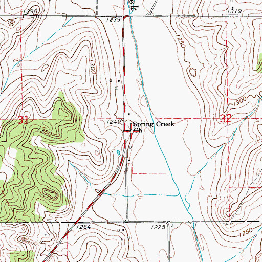 Topographic Map of Spring Creek Church, OK