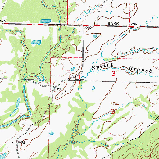 Topographic Map of Spring Hollow, OK
