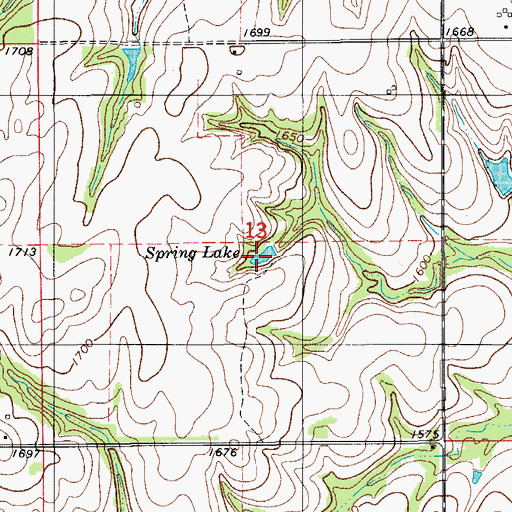 Topographic Map of Spring Lake, OK