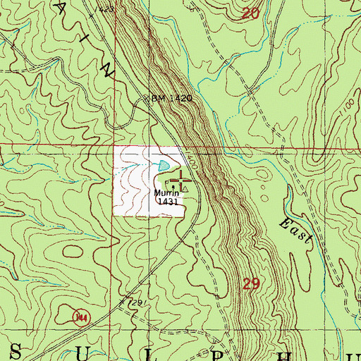 Topographic Map of Spring Mountain, OK