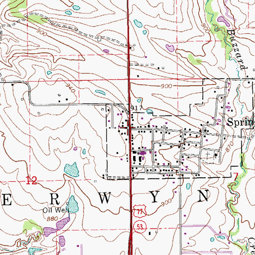 Topographic Map of Springer, OK