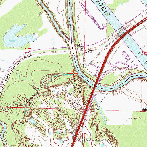 Topographic Map of Spunky Creek, OK