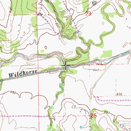 Topographic Map of Squirrel Creek, OK