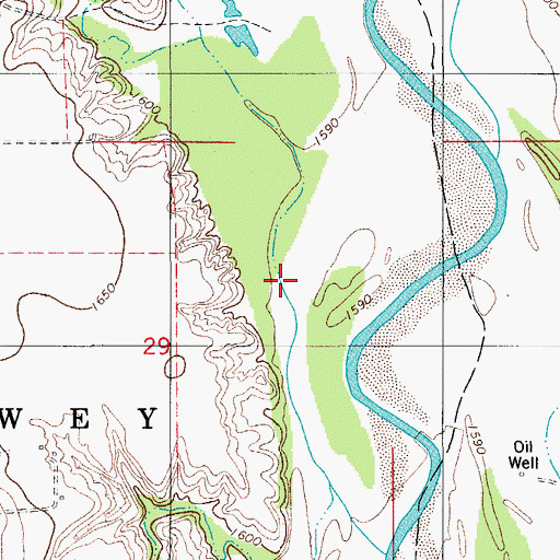 Topographic Map of Squirrel Creek, OK