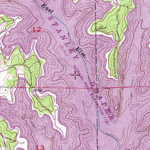 Topographic Map of Stanley Draper Lake, OK