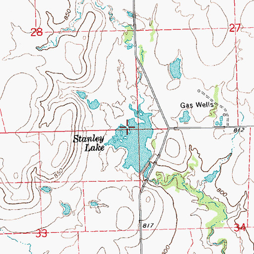 Topographic Map of Stanley Lake, OK