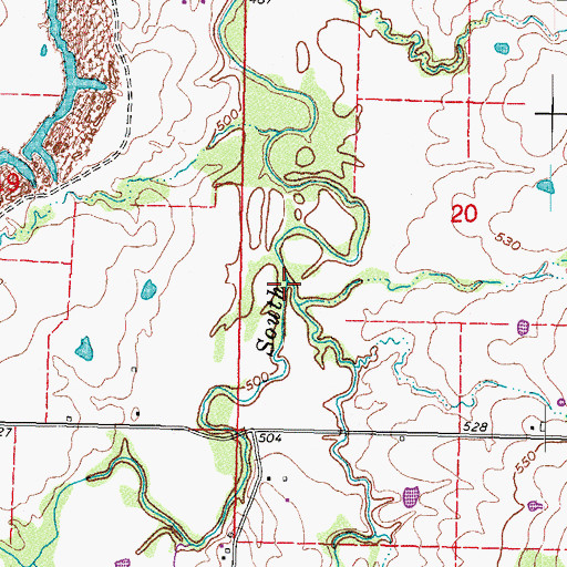 Topographic Map of Starvilla Creek, OK