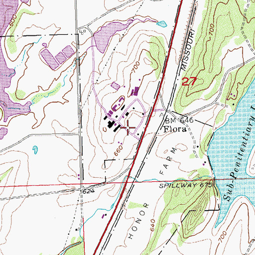 Topographic Map of Mack Alford Correctional Center, OK