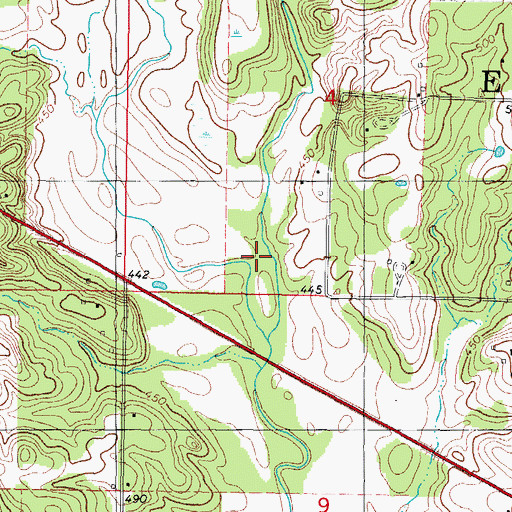 Topographic Map of Stephens Branch, OK