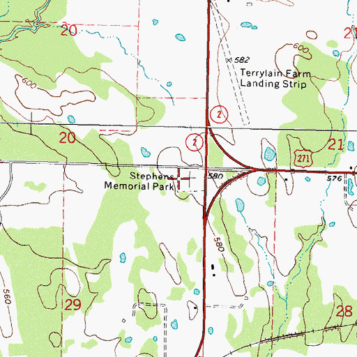 Topographic Map of A L Stephens Memorial Park, OK