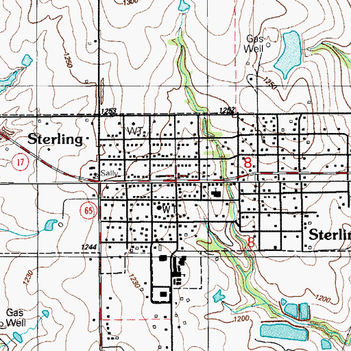 Topographic Map of Sterling, OK