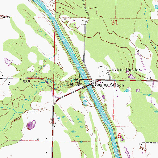 Topographic Map of Stevens Creek, OK