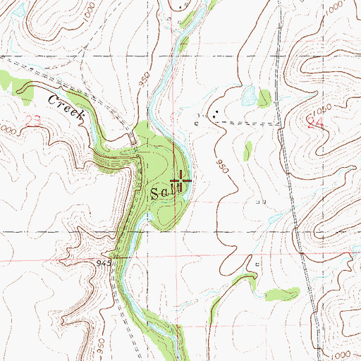 Topographic Map of Stewart Creek, OK