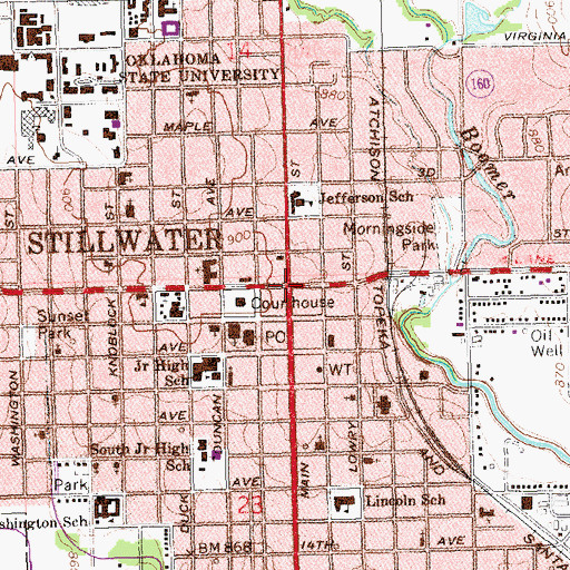 Topographic Map of Stillwater, OK