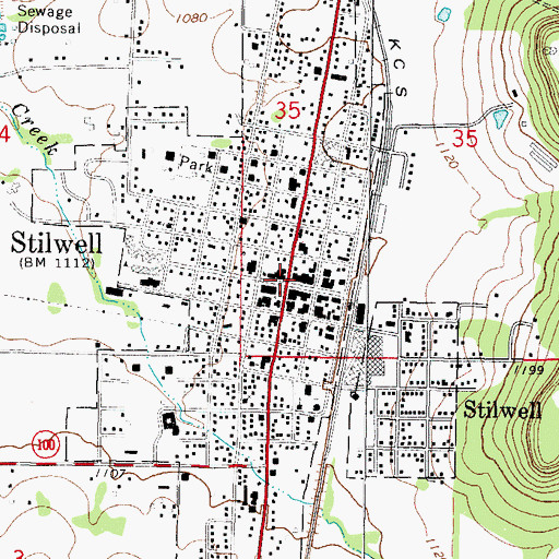 Topographic Map of Stilwell, OK