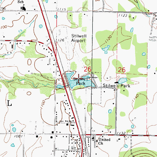 Topographic Map of Stilwell Park, OK